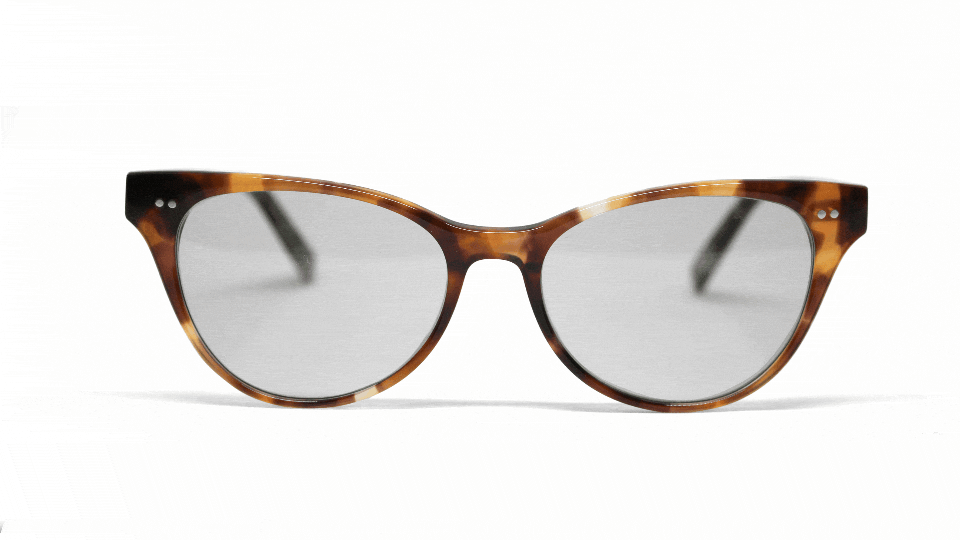 cateye migraine glasses front#color_havana#lens-type_avulux-adapt